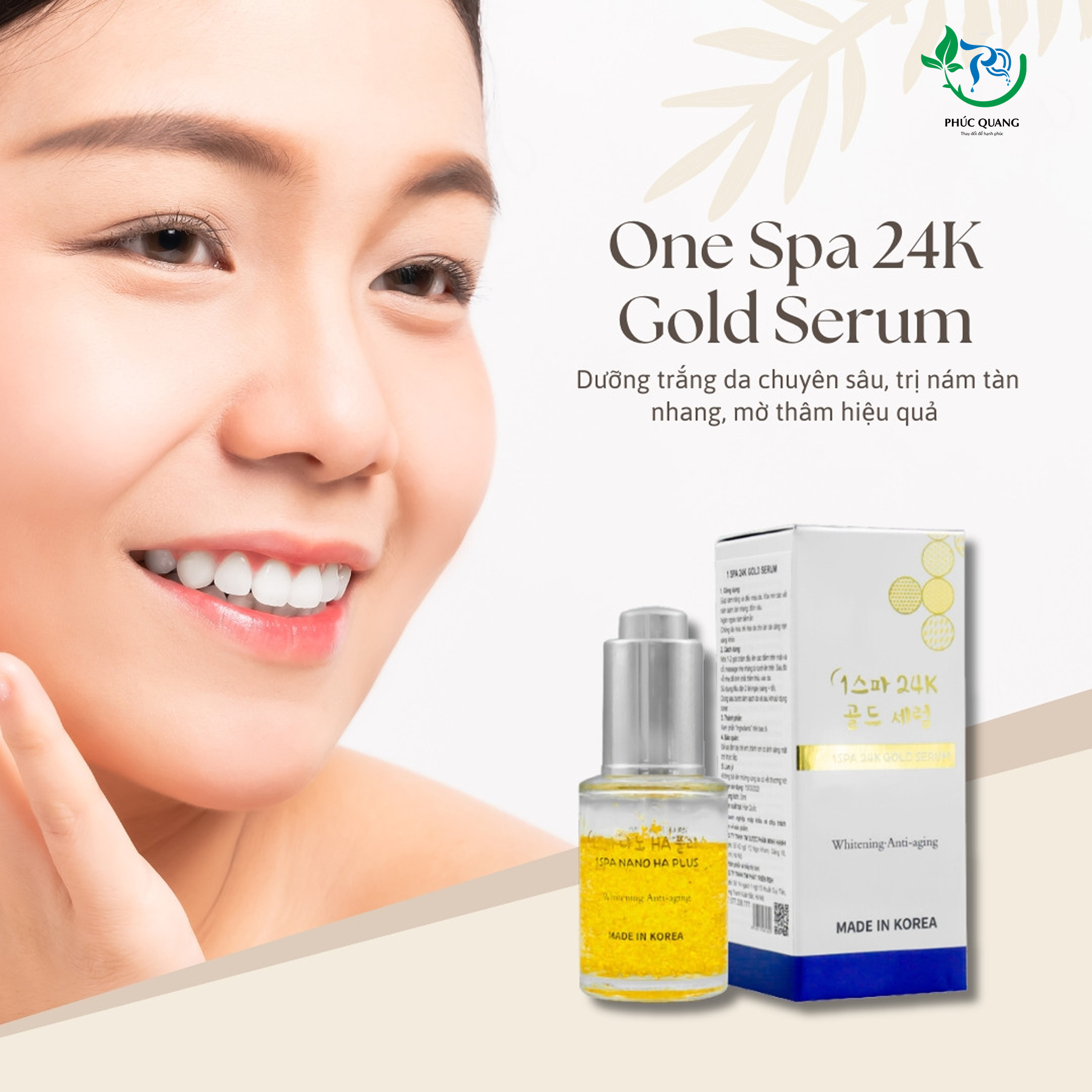 TINH CHẤT DƯỠNG TRẮNG TRỊ NÁM TÀN NHANG - ONE SPA 24K GOLD SERUM